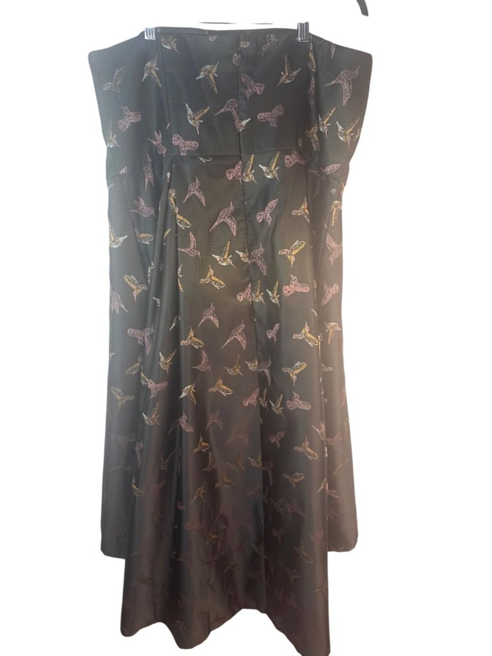Hutch Black Size 16 Strapless Satiny Dress With Multicolor Bird Print Size - Picture 3 of 16